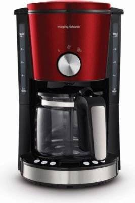 Morphy Richards Evoke 1000W Drip Filter Digital Coffee Maker (1.2L)(Red)