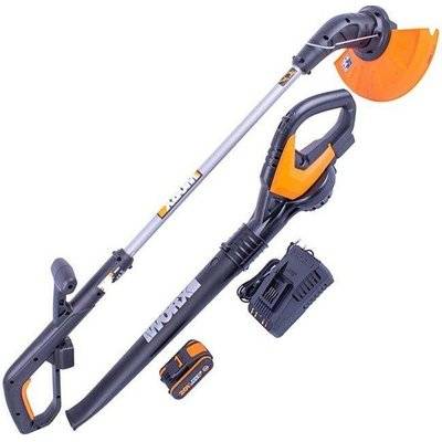 Worx Combo Blower + Trimmer 1 x 2.0Ah Bundle (Battery & Charger Included)