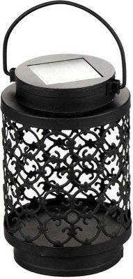 Home Quip Demask Black Lantern (Solar Powered)