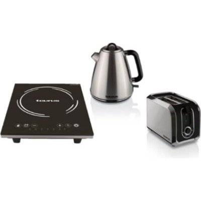 Taurus 3 Piece Set - Single Induction Cooker, Stainless Steel Kettle and 2 Slice Stainless Steel Toa