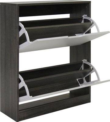 Fine Living 2 Tier Case Cabinet (Grey) (Sonoma Oak)