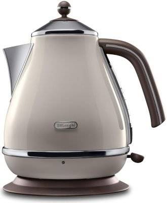 DeLonghi Vintage Icona Kettle 1.7L (Cream and Mahogany) picture