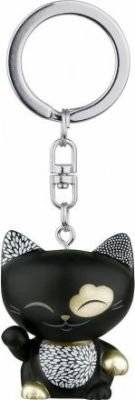 Mani The Lucky Cat Black Keychain picture
