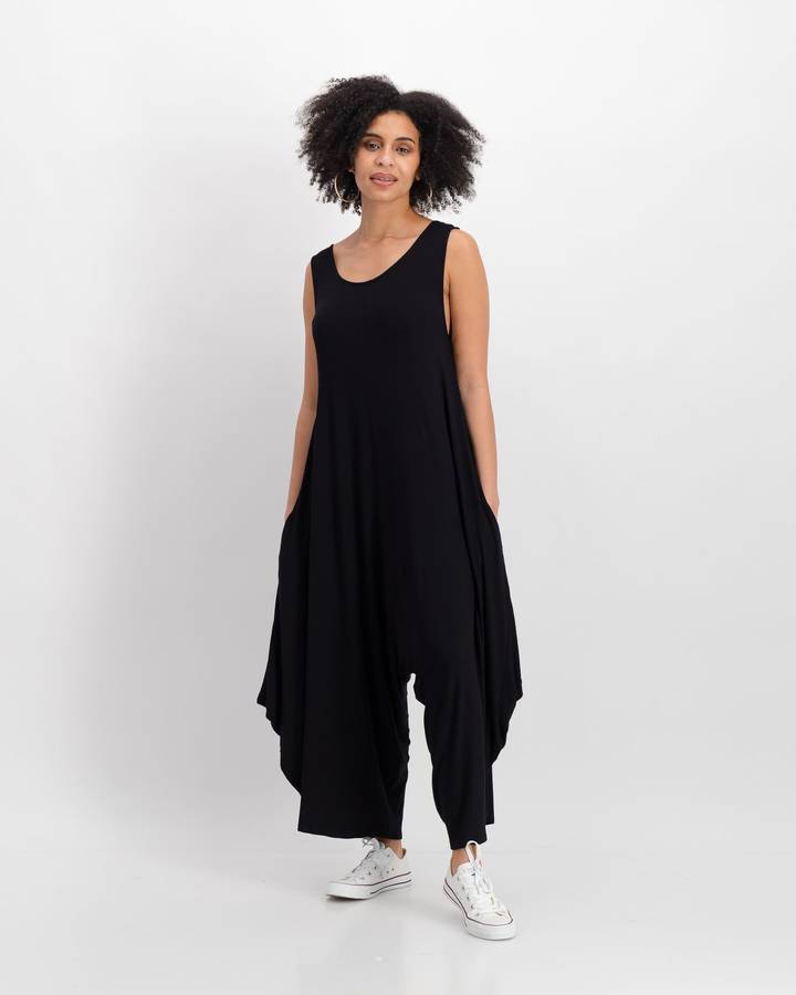 Style Mode Jumpsuit With Pockets - Black (L)