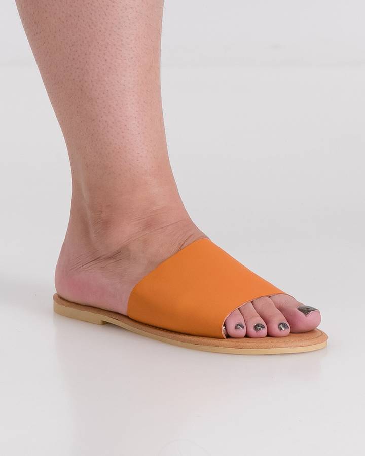Sarah J Leather Slide - Orange (7)