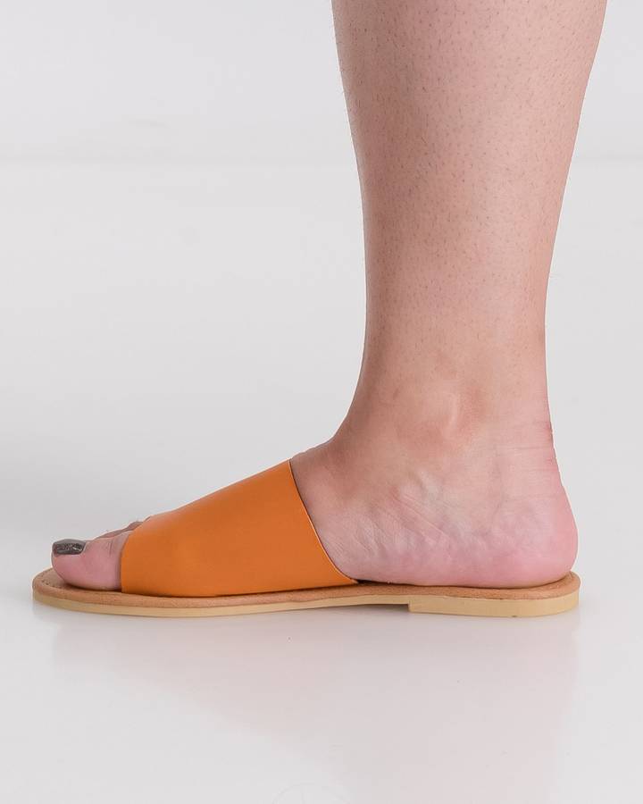 Sarah J Leather Slide - Orange (7)