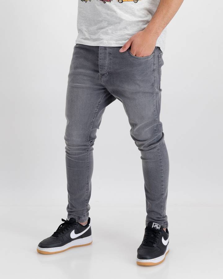 Brave Soul Long Length Skinny Fit Jeans - Grey (34)