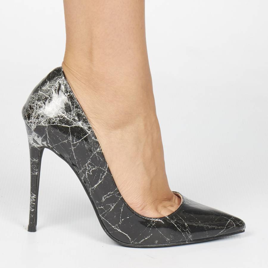 Miss Black Granite Stiletto Court - Black (8)