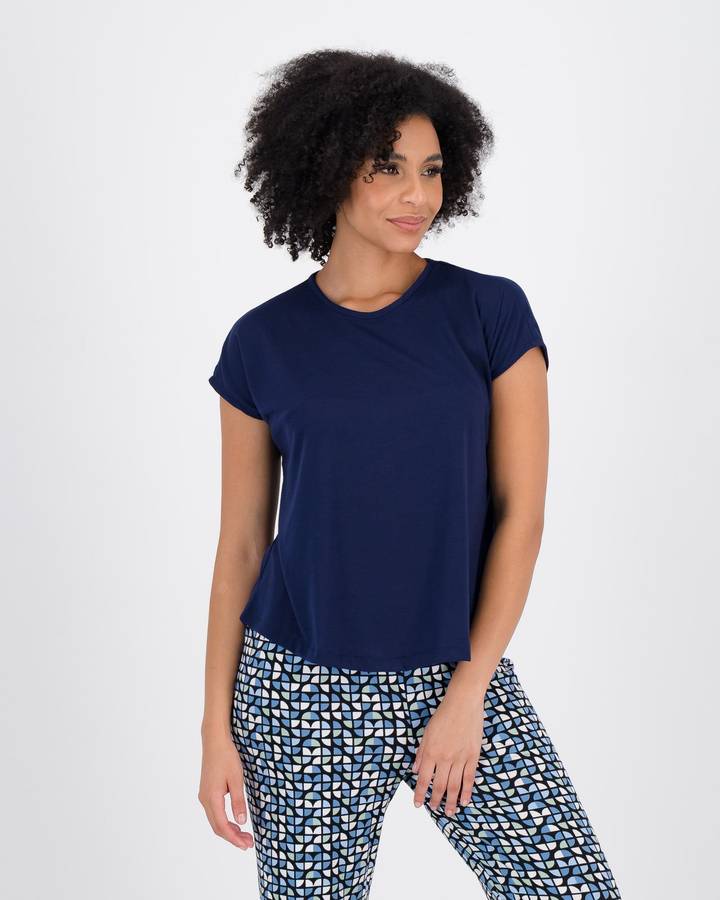 Rue21 Sleep T-Shirt & Shorts PJ Set - Navy (M)