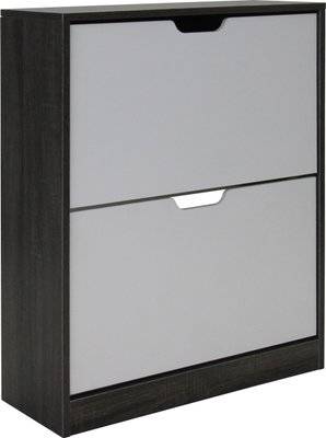 Fine Living 2 Tier Case Cabinet (Grey) (Sonoma Oak)
