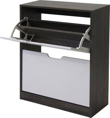 Fine Living 2 Tier Case Cabinet (Grey) (Sonoma Oak)