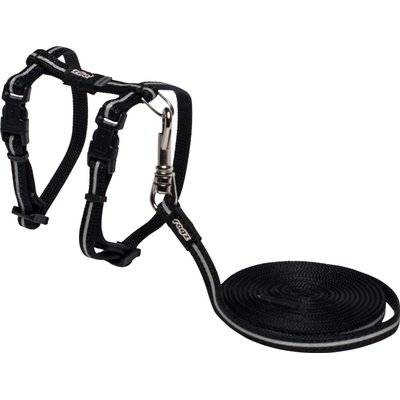 Rogz AlleyCat Reflective Breakaway Safeloc Buckle Cat H-Harness and Lead Combination - Extra Small 8