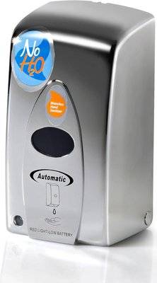 NoH2O Chrome-Finish Waterless Hand Sanitizer Dispenser (400ml)