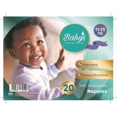 Baby's Naturally Disposable Nappies (XL | 11-25kg)(20 Pack)