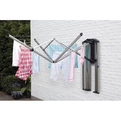 Brabantia Wallfix with Protection Box (24 Meters) (Matt Steel)