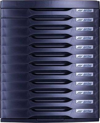 SDS 12 Drawer Desk Filing System (Charcoal)