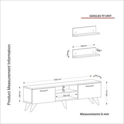 Homemark Armoire's Geacles TV Unit (Marble Look and White)