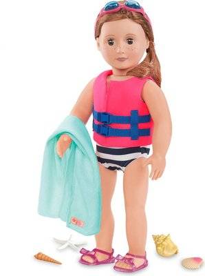 Our Generation Regular Swimsuit & Life Vest - Fun Day Sun Day