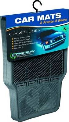Stingray Classic 4x4 Rubber Car Mat Set (4 Piece) (Black)