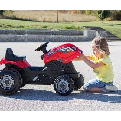 Smoby Farmer XL Tractor Pedal Ride-On with Trailer (Red and Black) Picture 6