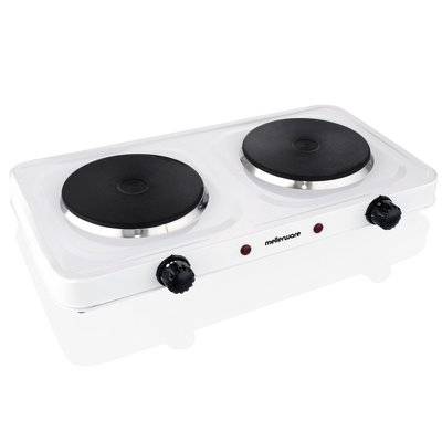 Mellerware Helios Double Solid Plate Stove (White)