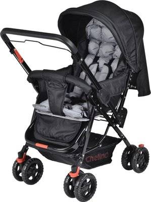 Chelino Star 4-Wheel Stroller (Black/Grey)