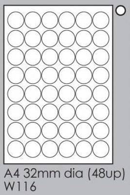 Tower W116 Inkjet-Laser Round Labels (100 sheets)(32mm)