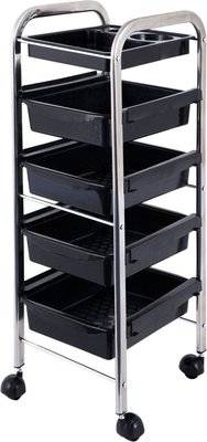 Lucky Plastic 5 Tier Salon Trolley (Black)