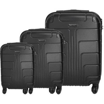 Marco Expedition 3 piece Luggage Set, High quality ABS (Black) Picture 2