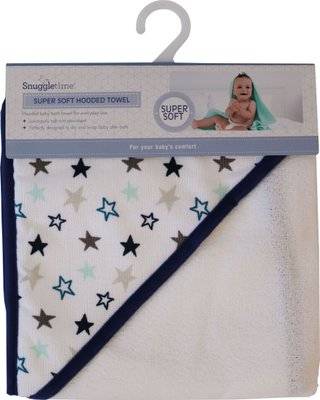Snuggletime Supersoft Hooded Microfibre Towel (Blue Star)