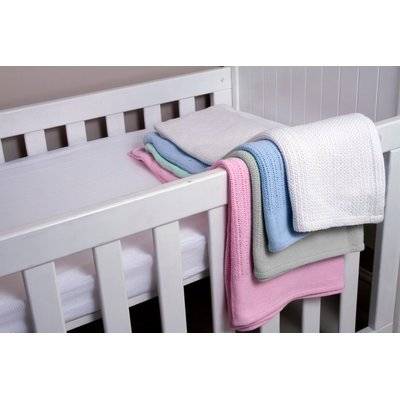 Snuggletime Cotton Cellular Blanket for Pram or Crib (Blue)
