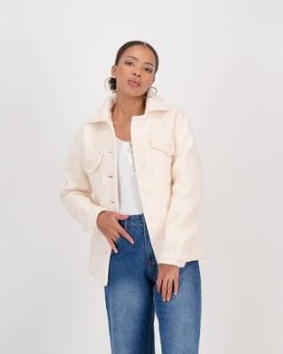 Miss Mode Textured Shacket (Cream)(S)