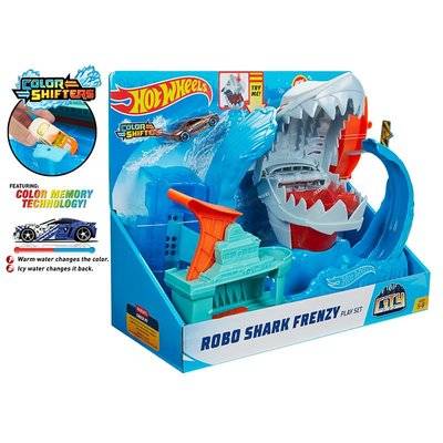 Hot Wheels City Color Shifter Robo Shark Frenzy Jump Play Set Picture 2