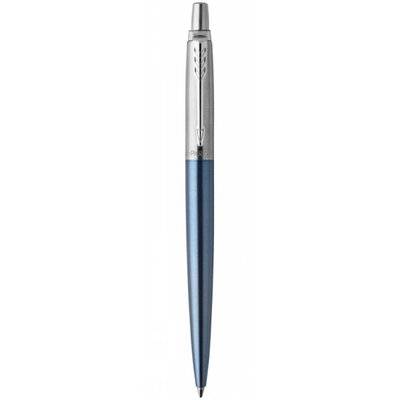 Parker Jotter Medium Nib Ballpoint Pen (Waterloo Blue with Chrome Trim)(Blue Ink) - Presented in a G