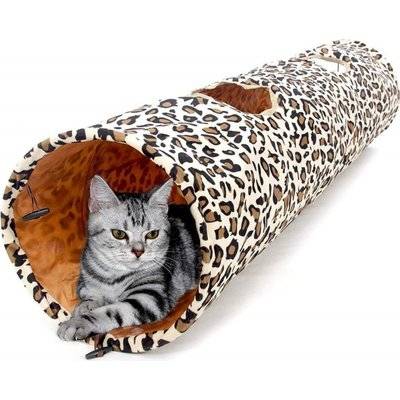 zaKatz zaTunnel Leopard Print 2-Way Pet Crinkle Tunnel