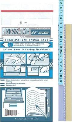 Treeline Transparent Index Press Tabs (5 Strips Per Pack)(Blue) Picture 1