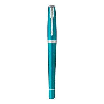 Parker Urban Fine Nib Rollerball Pen (Vibrant Blue with Chrome Trim)(Black Ink) - Presented in a Gif