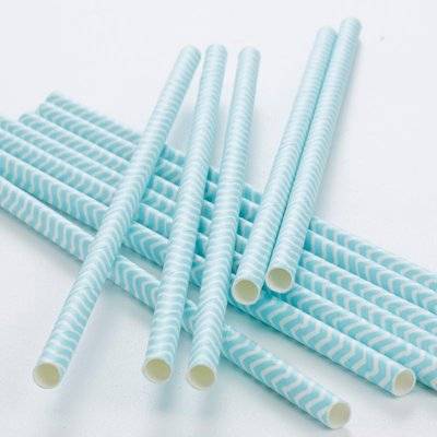 Chevron Divine - Paper Straws - Mint Green (Pack of 25)
