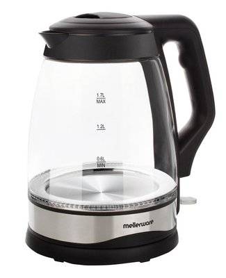 Mellerware Optic 360 Degree Cordless Glass Kettle (1.7L | Black)