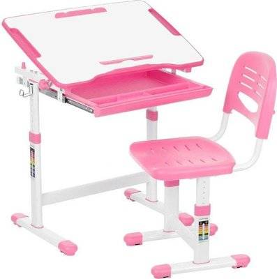 My Desk Ergonomic Study Desk & Chair with Paper Roll (Pink)