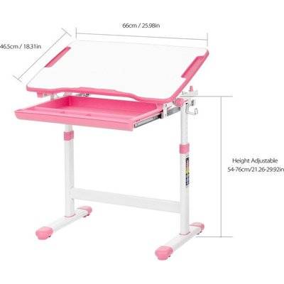 My Desk Ergonomic Study Desk & Chair with Paper Roll (Pink)
