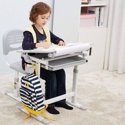 My Desk Ergonomic Study Desk & Chair with Paper Roll (Pink)