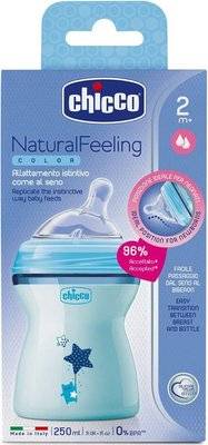 Chicco Natural Feeling Colour Bottles (Blue | 2m+ | 250ml) Picture 2