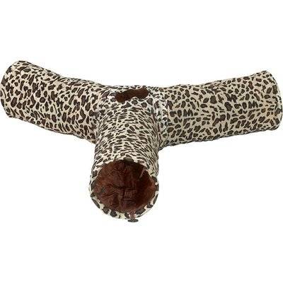 zaKatz zaTunnel Leopard Print 3-Way Y Pet Crinkle Tunnel - (100cm X 25cm Diameter)