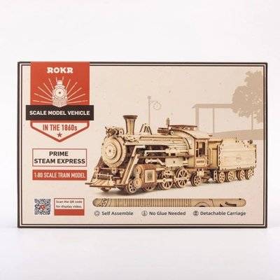 Robotime ROKR Scale Model Vehicle - Prime Steam Express (1:80 Scale)(308 Pieces)
