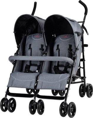 Chelino Tico Twin Stroller (Black | Grey)