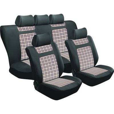 Stingray Tartan Gingham Car Seat Cover Set (11 Piece) (Beige) Picture 1