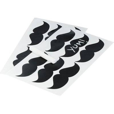 Vintage Affair - Moustache Chalk Board Labels (Pack of 12)