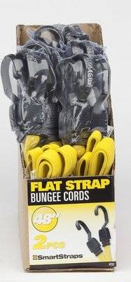 Smartstraps Flat Strap Bungee Cords (120cm) (Yellow) (Pack of 2)