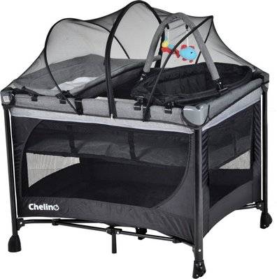 Chelino Tiffany Camp Cot (Black/Grey)